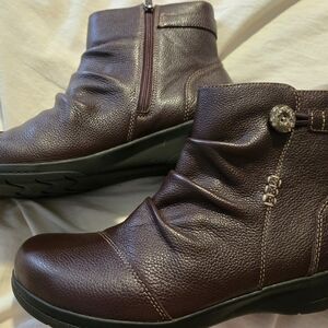 Clarks Ankle Booties with Button Accent